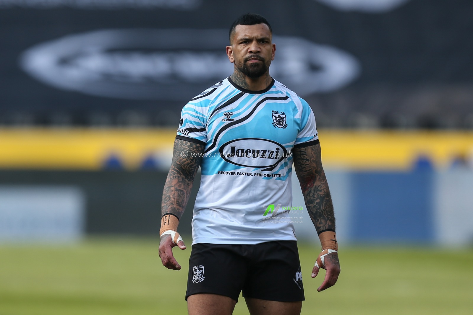 Manu Ma'u (12) of Hull FC during pre-game warm up