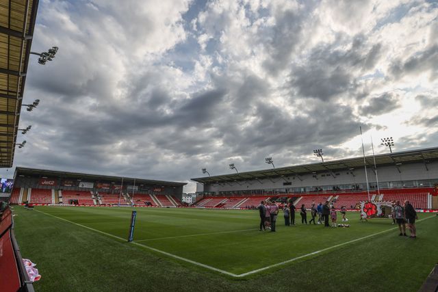 A general view of Leigh Sports Village during the Betfred Super League round 21 match Leigh Leopards vs Leeds Rhinos at Leigh Sports Village, Leigh, United Kingdom, 7th August 2025

(Photo by Alfie Cosgrove/News Images)