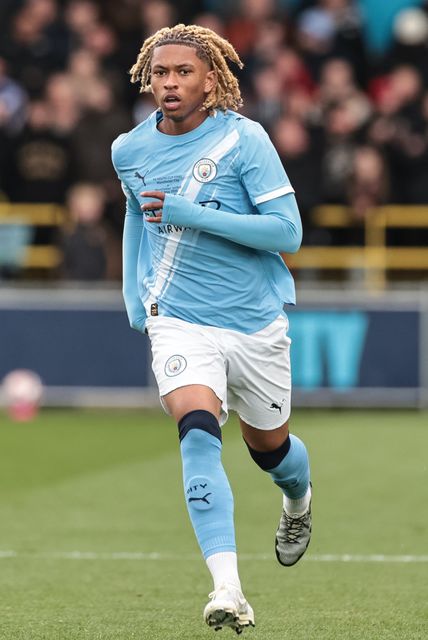 Tyrone Samba of Manchester City U18's during the FA Youth Cup Final match Manchester City U18 vs Manchester United U18 at Joie Stadium, Manchester, United Kingdom on 14 May 2026

(Photo by Mark Cosgrove/News Images)