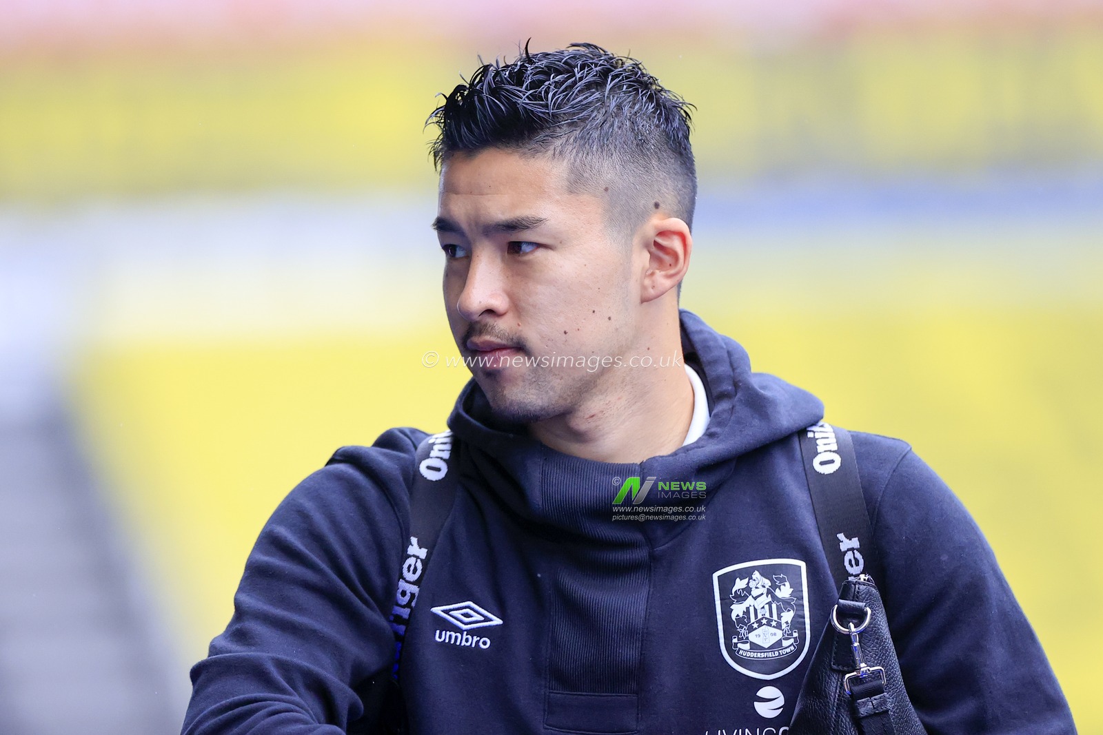 Yuta Nakayama #33 of Huddersfield Town arrives at the stadium ahead of the Sky Bet Championship match Huddersfield Town vs Millwall at John Smith's Stadium, Huddersfield, United Kingdom, 29th October 2022

(Photo by Conor Molloy/News Images)