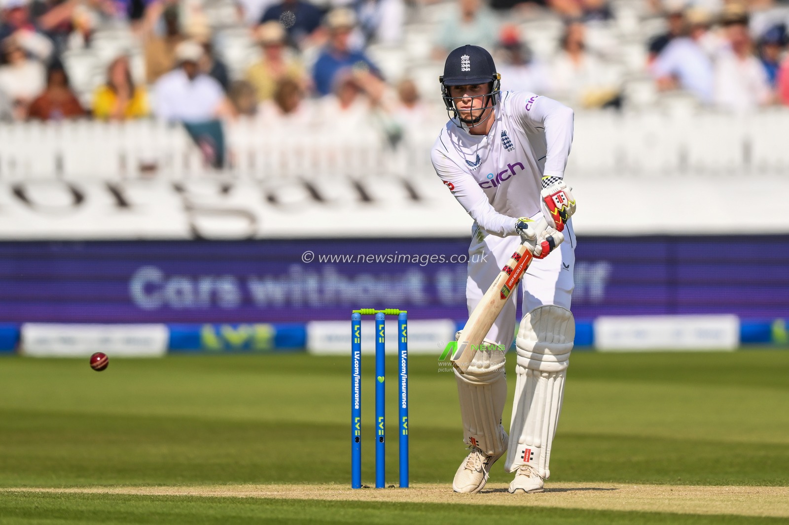 Zak Crawley of England drives the ball during the LV= Insurance Test match Test Day 3 England vs Ireland at Lords, London, United Kingdom, 3rd June 2023

(Photo by Craig Thomas/News Images)