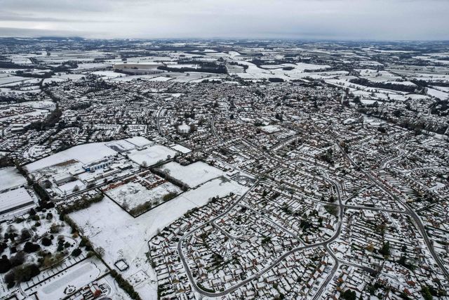Aerial views of Newport, Shropshire, after Storm Goretti caused disruption across the area, Newport, Telford and Wrekin, United Kingdom, January 9, 2026.

(Photo by Euan Manning/News Images)

*** GER AUT SUI OUT ***
