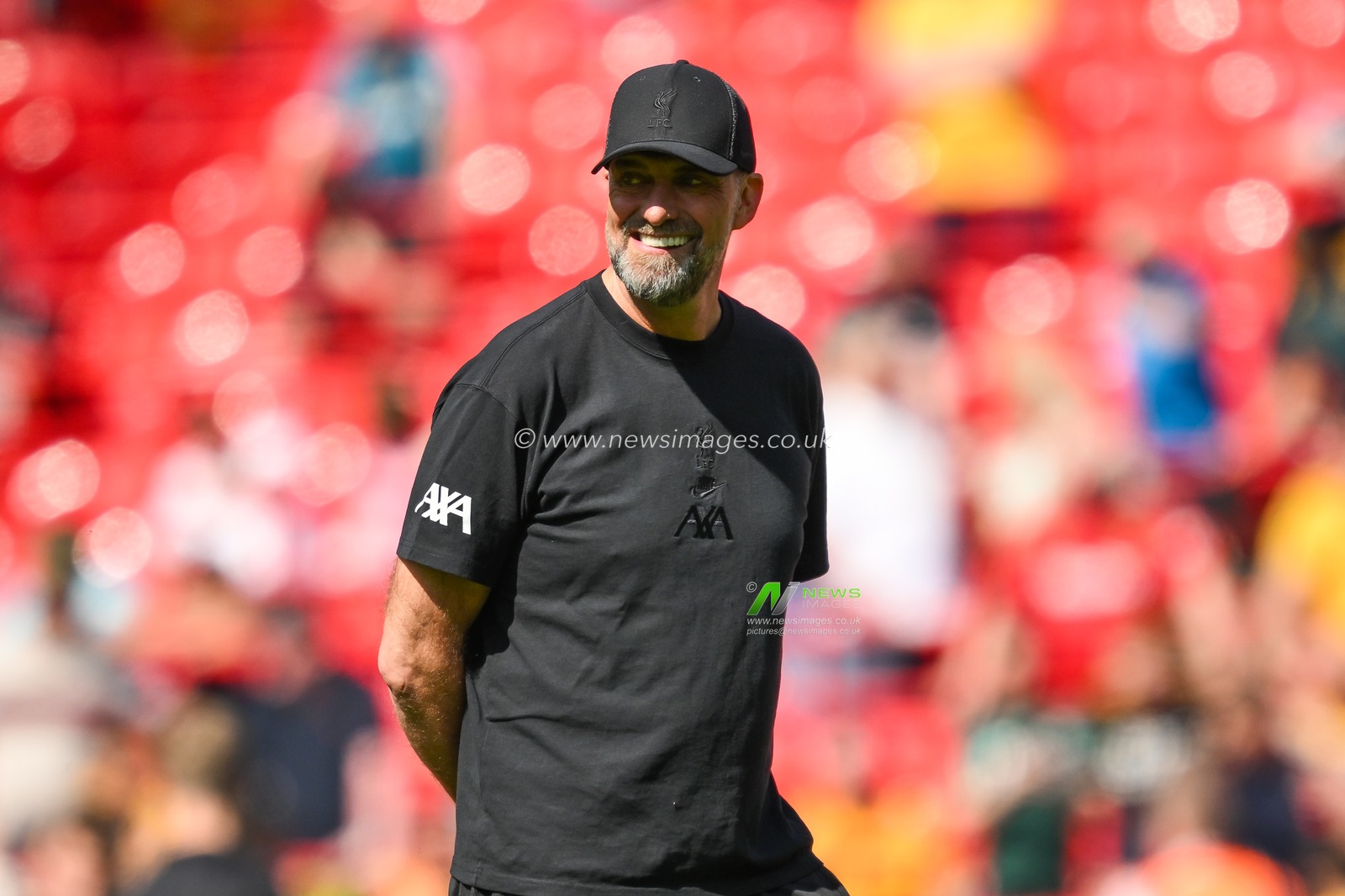 JÃ¼rgen Klopp Manager of Liverpool during the pre-game warmup ahead of the Premier League match Liverpool vs Wolverhampton Wanderers at Anfield, Liverpool, United Kingdom, 19th May 2024

(Photo by Craig Thomas/News Images)