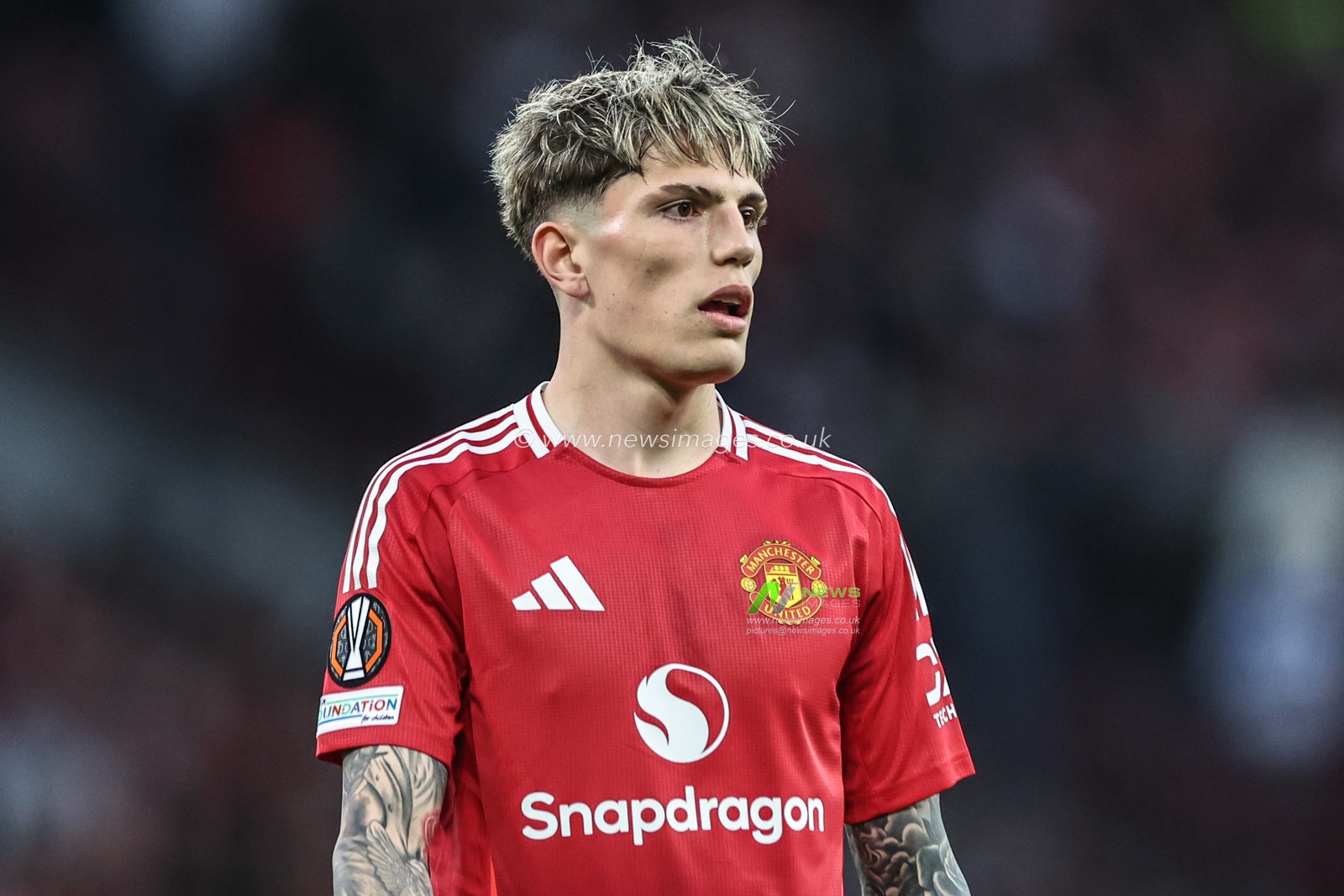 Alejandro Garnacho of Manchester United during the UEFA Europa League Semi-final match Manchester United vs Athletic Bilbao at Old Trafford, Manchester, United Kingdom, 8th May 2025

(Photo by Mark Cosgrove/News Images)
