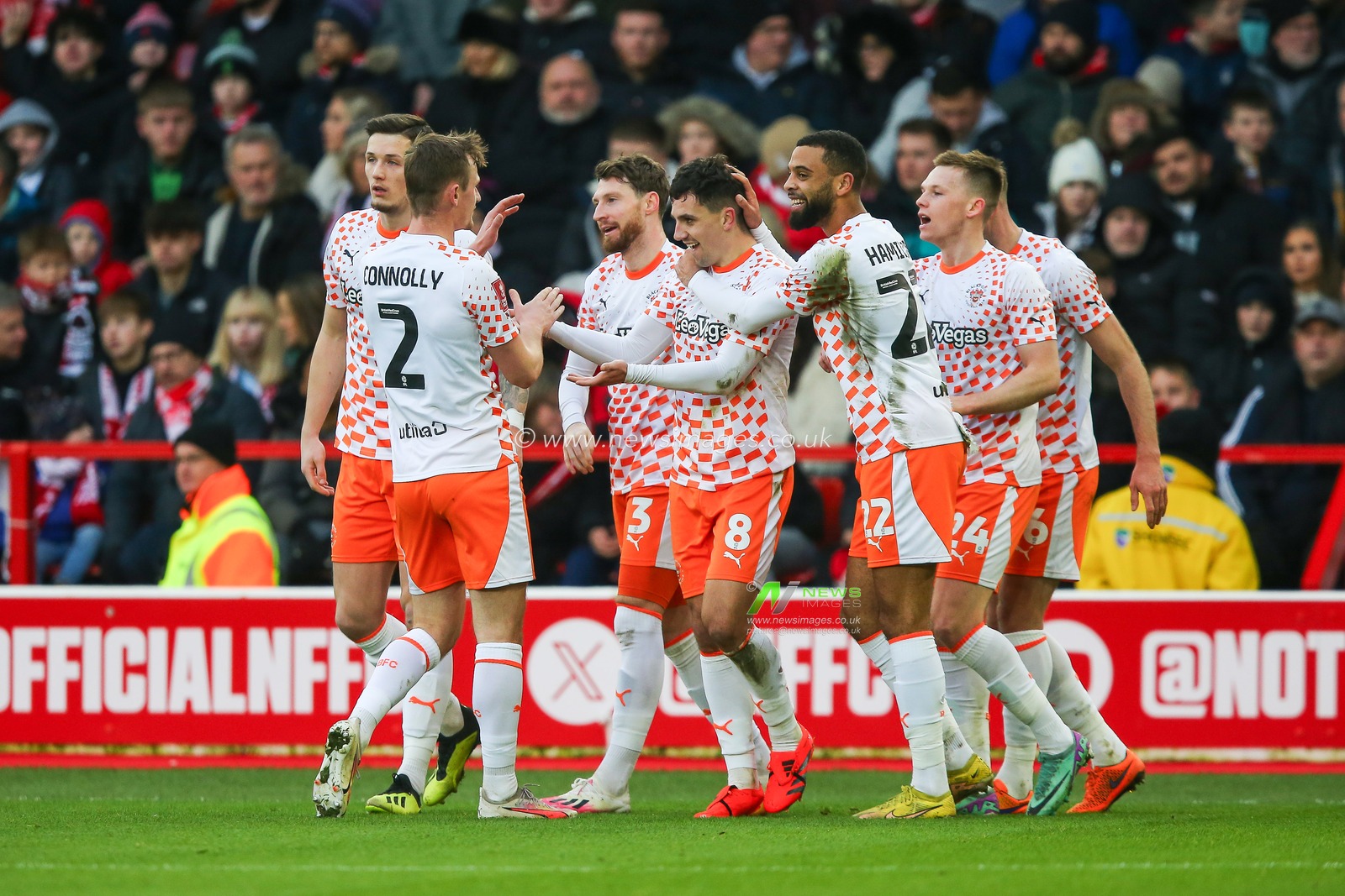 Albie Morgan of Blackpool celebrates his goal to make it 2-0 during the Emirates FA Cup Third Round match Nottingham Forest vs Blackpool at City Ground, Nottingham, United Kingdom, 7th January 2024

(Photo by Gareth Evans/News Images)