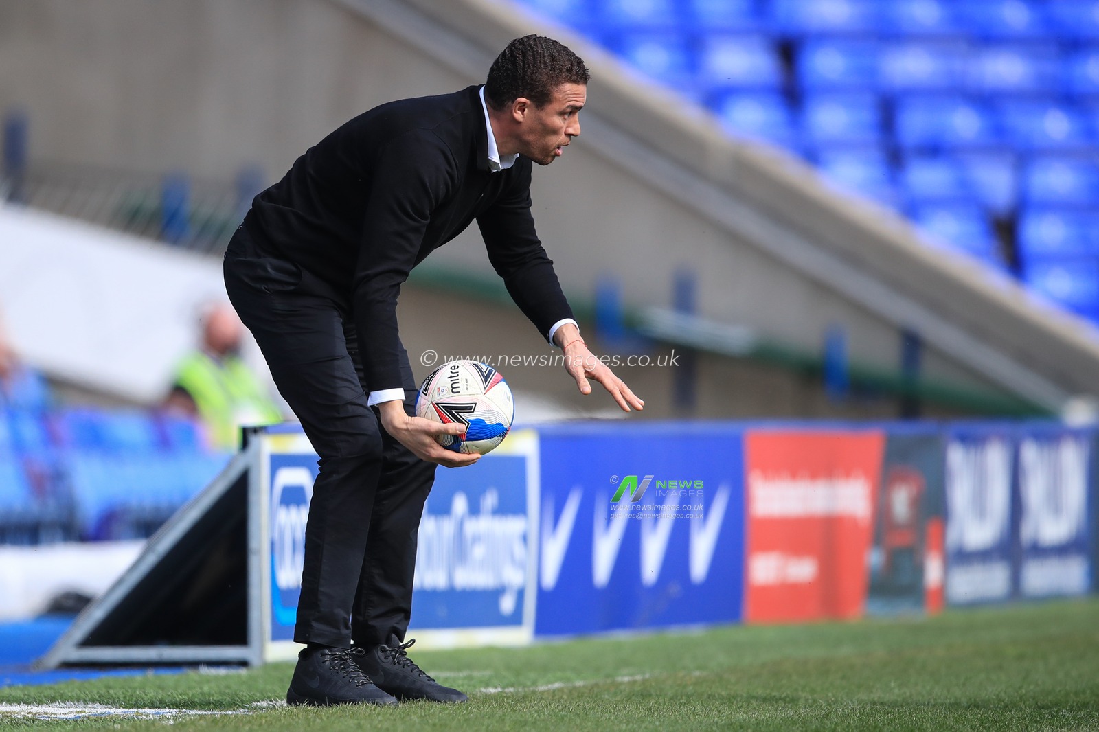 ValÃ©rien IsmaÃ«l manager of Barnsley catches the ball during the game
