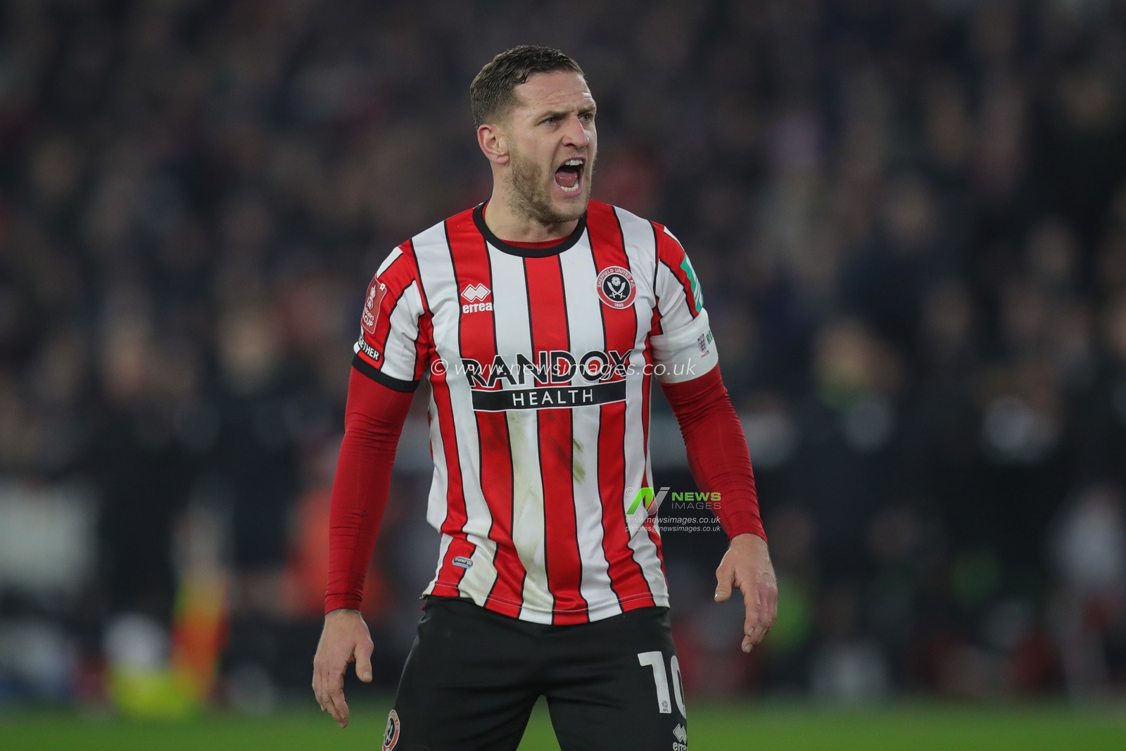 Billy Sharp #10 of Sheffield United gives his teammates instructions during the Emirates FA Cup Fourth Round Replay match Sheffield United vs Wrexham at Bramall Lane, Sheffield, United Kingdom, 7th February 2023

(Photo by James Heaton/News Images)