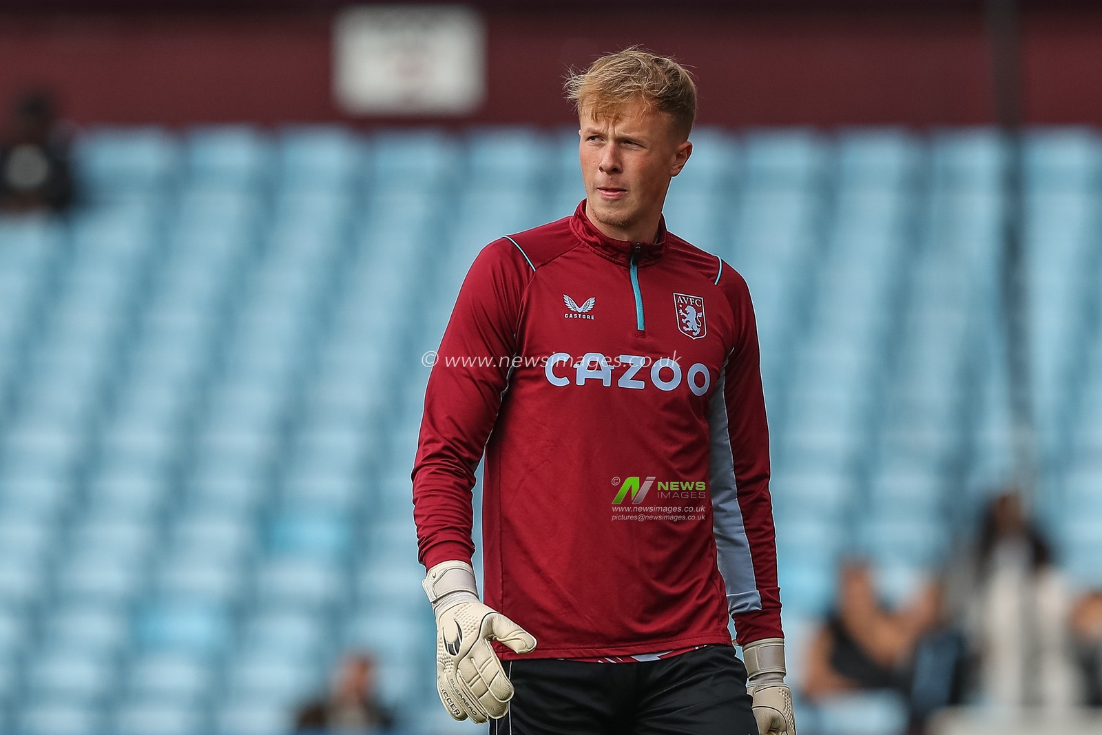 Filip Marschall #42 of Aston Villa during the pre-game warm up ahead of the Premier League match Aston Villa vs Brentford at Villa Park, Birmingham, United Kingdom, 23rd October 2022

(Photo by Gareth Evans/News Images)
