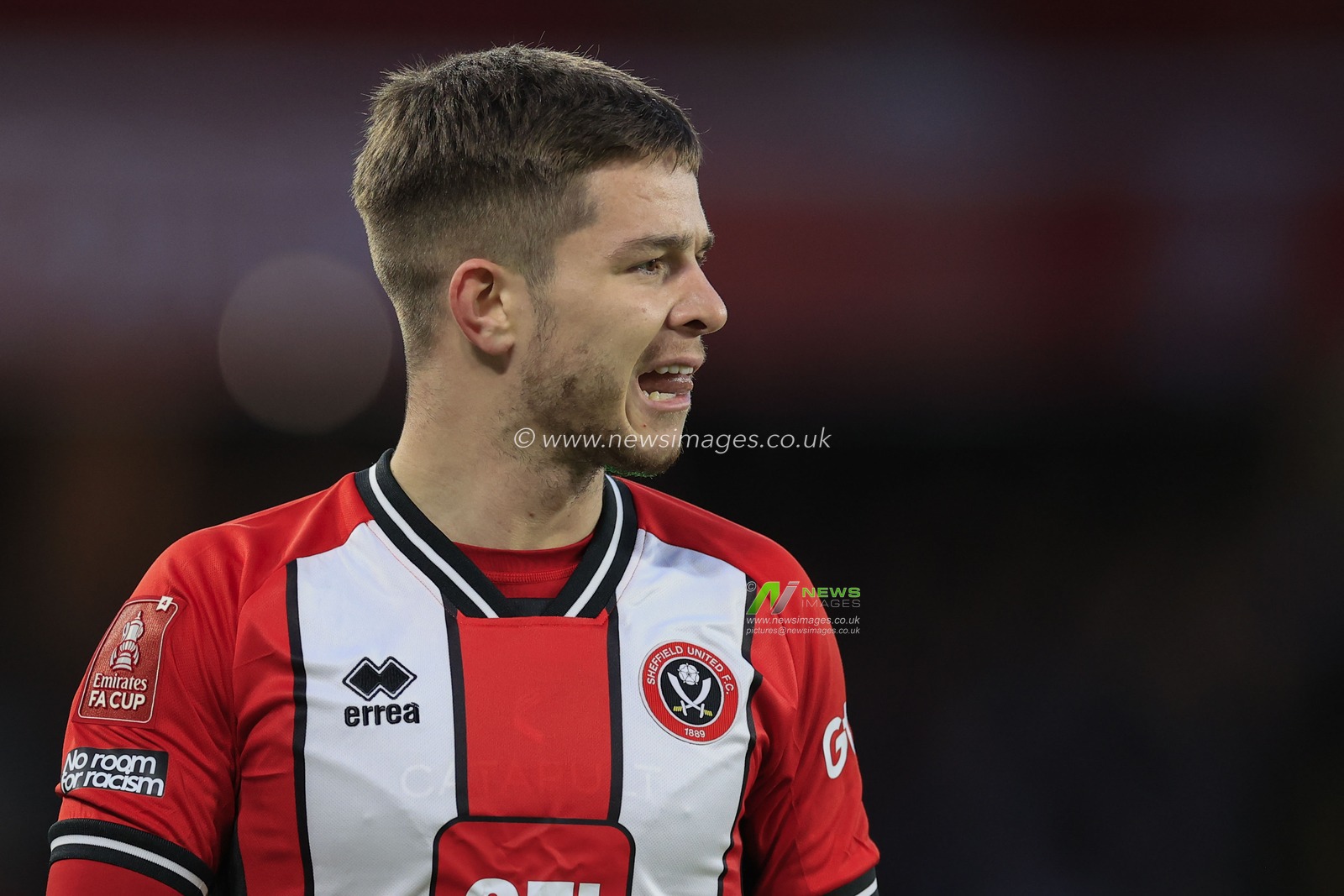 James McAtee of Sheffield United during the Emirates FA Cup Fourth Round match Sheffield United vs Brighton and Hove Albion at Bramall Lane, Sheffield, United Kingdom, 27th January 2024

(Photo by Conor Molloy/News Images)