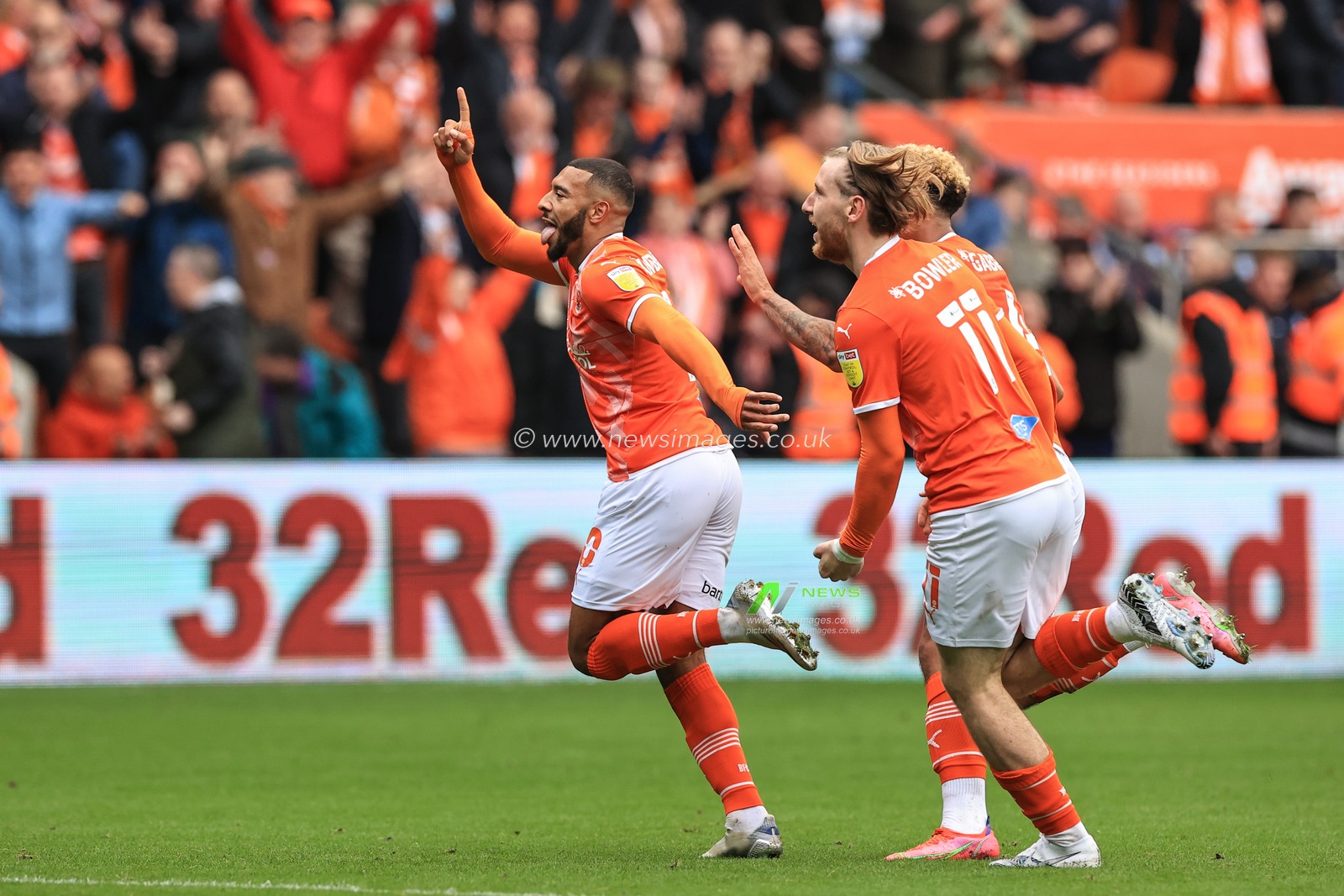 Keshi Anderson #10 of Blackpool celebrates his goal to make it 1-0