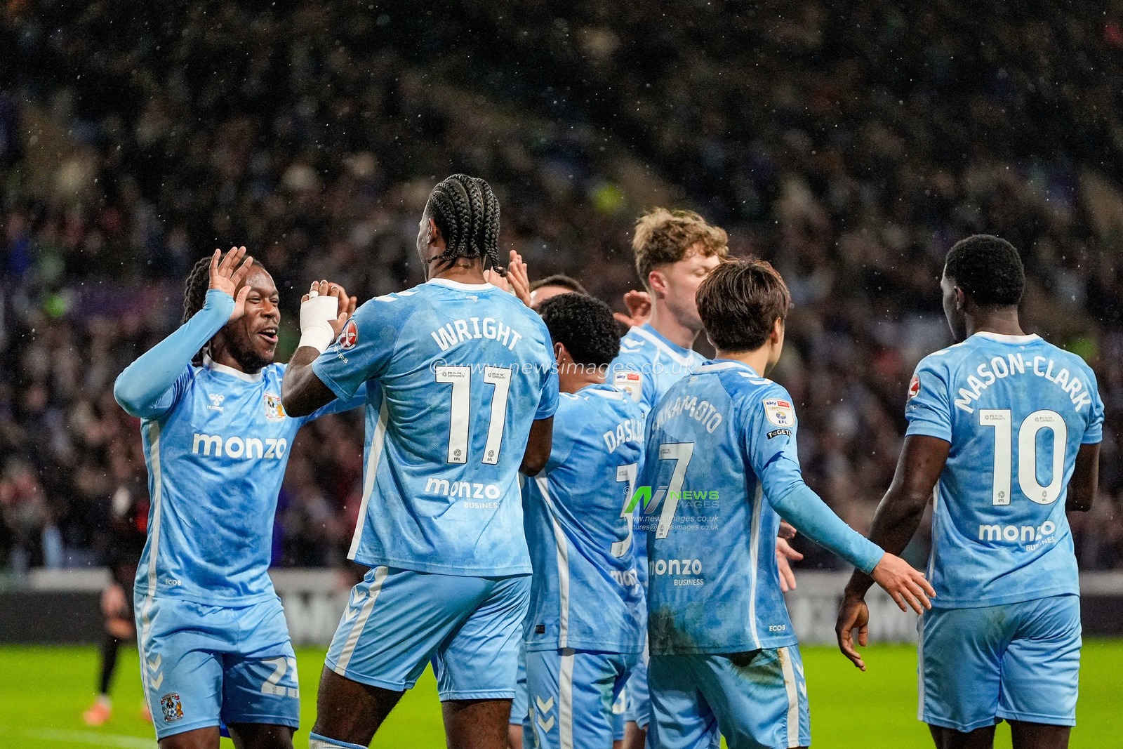 Haji Wright of Coventry City celebrates his goal to make it  2-1 during the Sky Bet Championship match Coventry City vs Millwall at Coventry Building Society Arena, Coventry, United Kingdom, 20th January 2026

(Photo by Maynard Manyowa/News Images)
