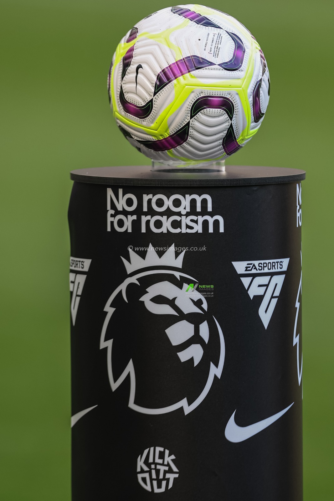 No room for racism ball stand and match ball during the Premier League match Newcastle United vs Brighton and Hove Albion at St. James's Park, Newcastle, United Kingdom, 19th October 2024

(Photo by Mark Cosgrove/News Images)