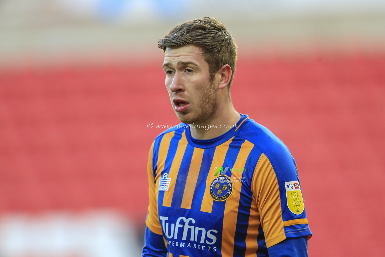 Ryan Sears #12 of Shrewsbury Town during the game
