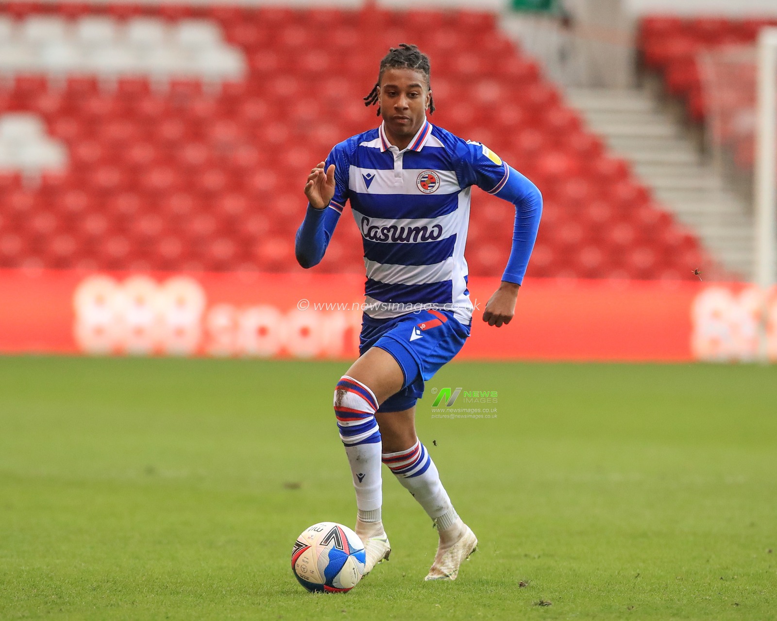 Michael Olise #7 of Reading in action during the game