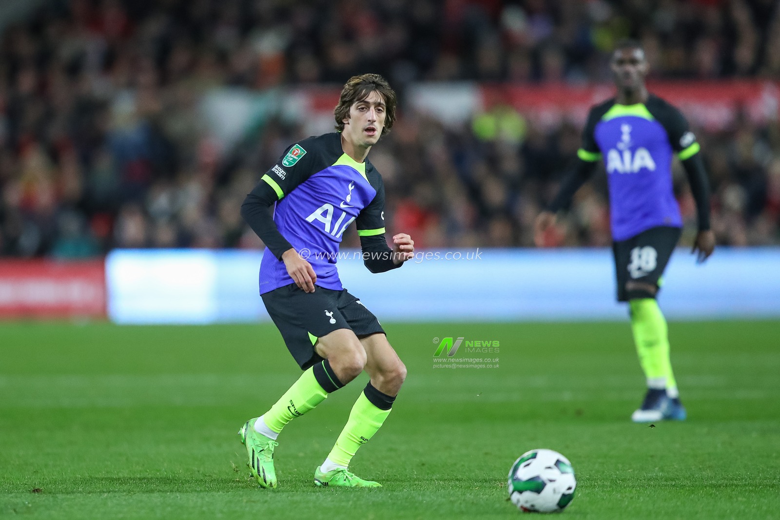 Bryan Gil #11 of Tottenham Hotspur passes the ball during the Carabao Cup Third Round match Nottingham Forest vs Tottenham Hotspur at City Ground, Nottingham, United Kingdom, 9th November 2022

(Photo by Gareth Evans/News Images)