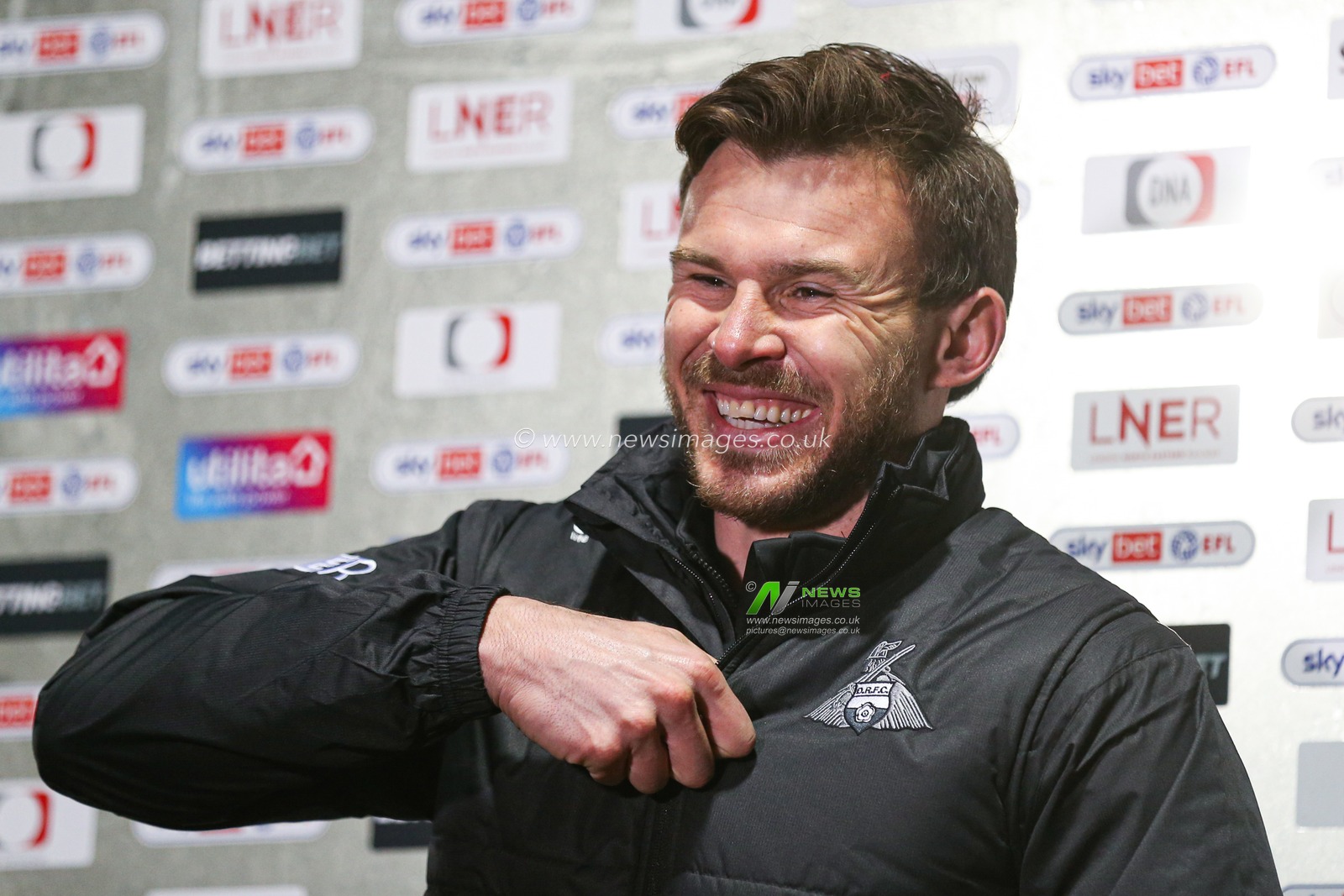 Andy Butler manager of Doncaster Rovers speaks to the media after the game