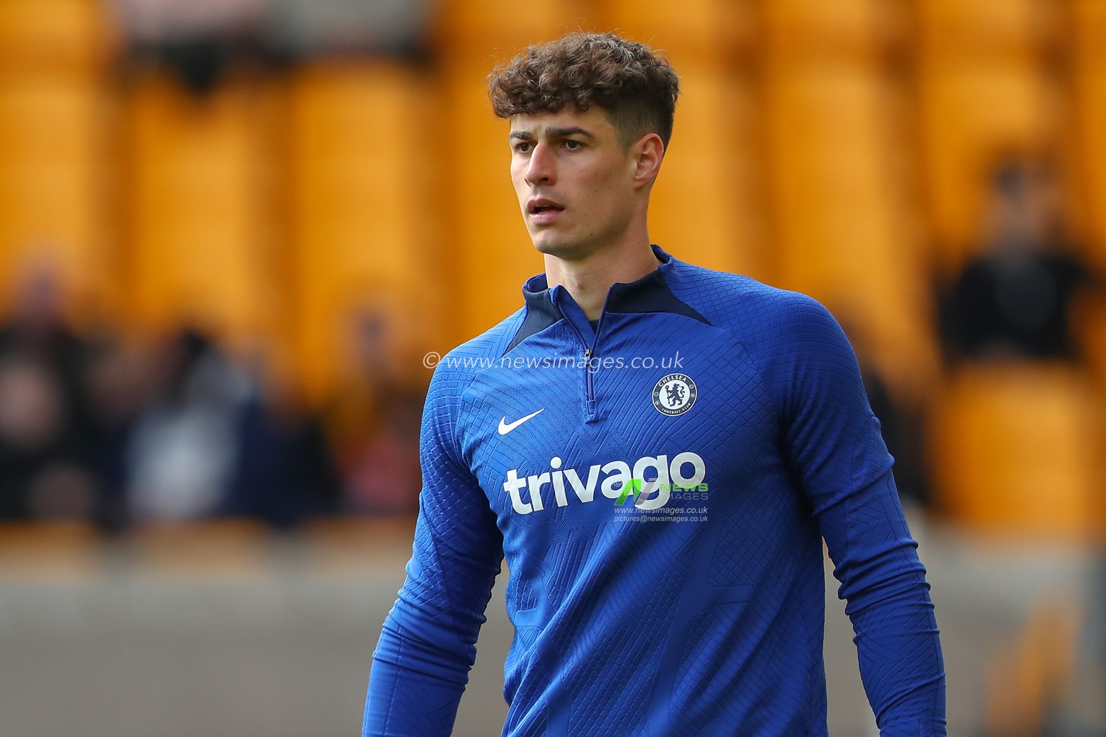 Kepa Arrizabalaga #1Â of Chelsea during the pre-game warm up ahead of the Premier League match Wolverhampton Wanderers vs Chelsea at Molineux, Wolverhampton, United Kingdom, 8th April 2023

(Photo by Gareth Evans/News Images)