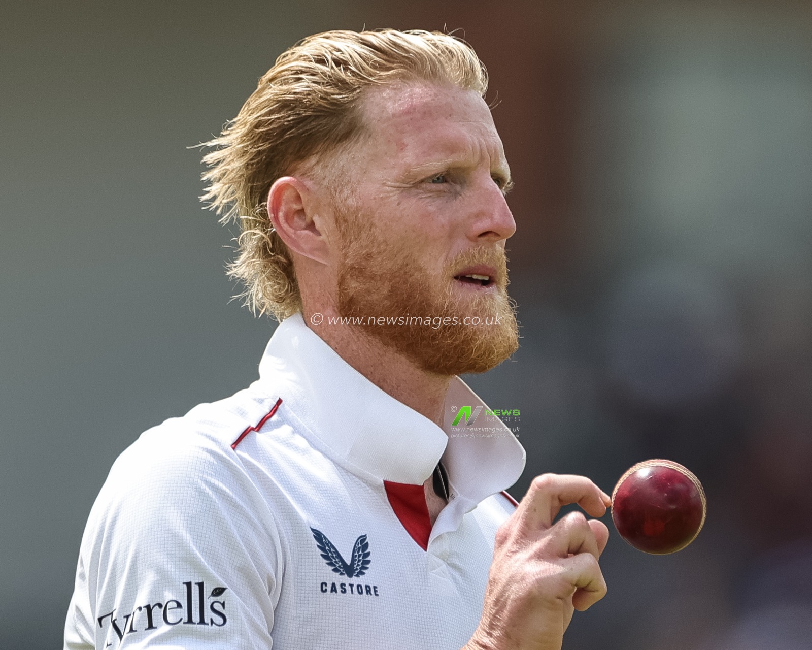 England captain Ben Stokes with the ball during the 1st Rothesay Test Day 4 Match England v India at Headingley Cricket Ground, Leeds, United Kingdom, 23rd June 2025

(Photo by Mark Cosgrove/News Images)