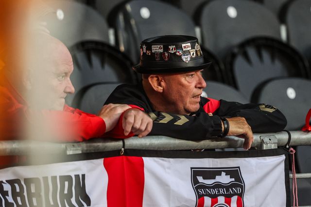 Sunderland fans during the Pre-season friendly match Hull City vs Sunderland at MKM Stadium, Hull, United Kingdom, 29th July 2025

(Photo by Alfie Cosgrove/News Images)