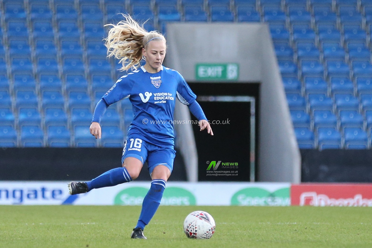 Ellie Chrison #16 of Durham in action during the game