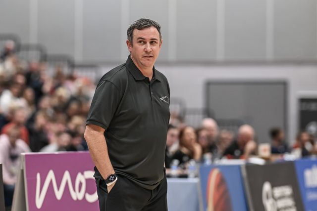 Lloyd Gardner Head Coach of Surrey Scorchers during the British Basketball Championship match Cheshire Phoenix vs Surrey Scorchers at Ellesmere Port Sports Village, Ellesmere Port, United Kingdom, 19th November 2023

(Photo by Craig Thomas/News Images)