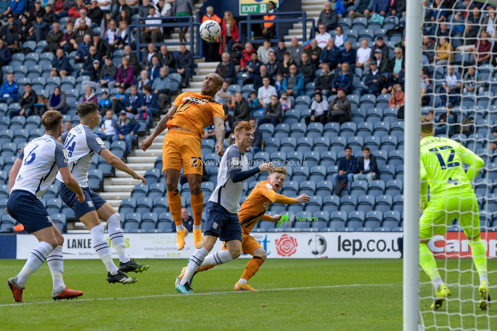Josh Magennis #27 of Hull City has a chance at goal