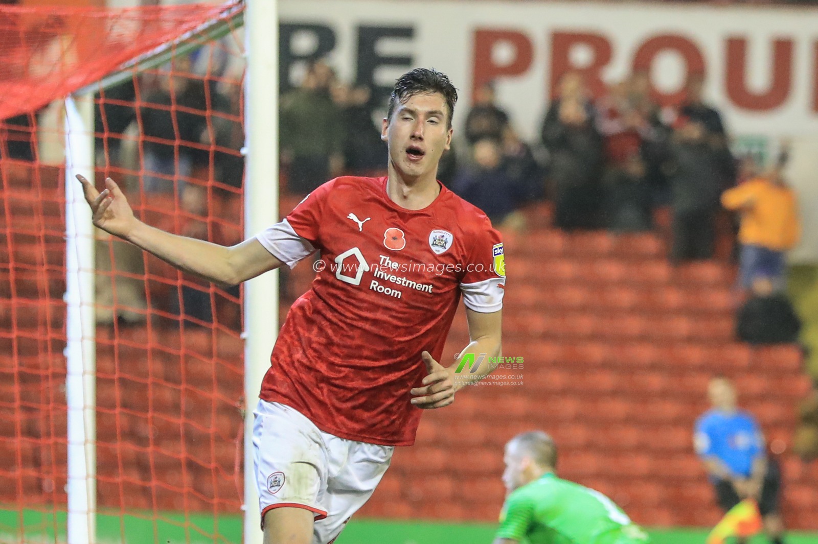 1st November 2019, Oakwell, Barnsley, England; Sky Bet Championship, Barnsley v Bristol City : Aapo Halme (24) of Barnsley celebrates his goal to make it 1-2

Credit: Mark Cosgrove/News Images