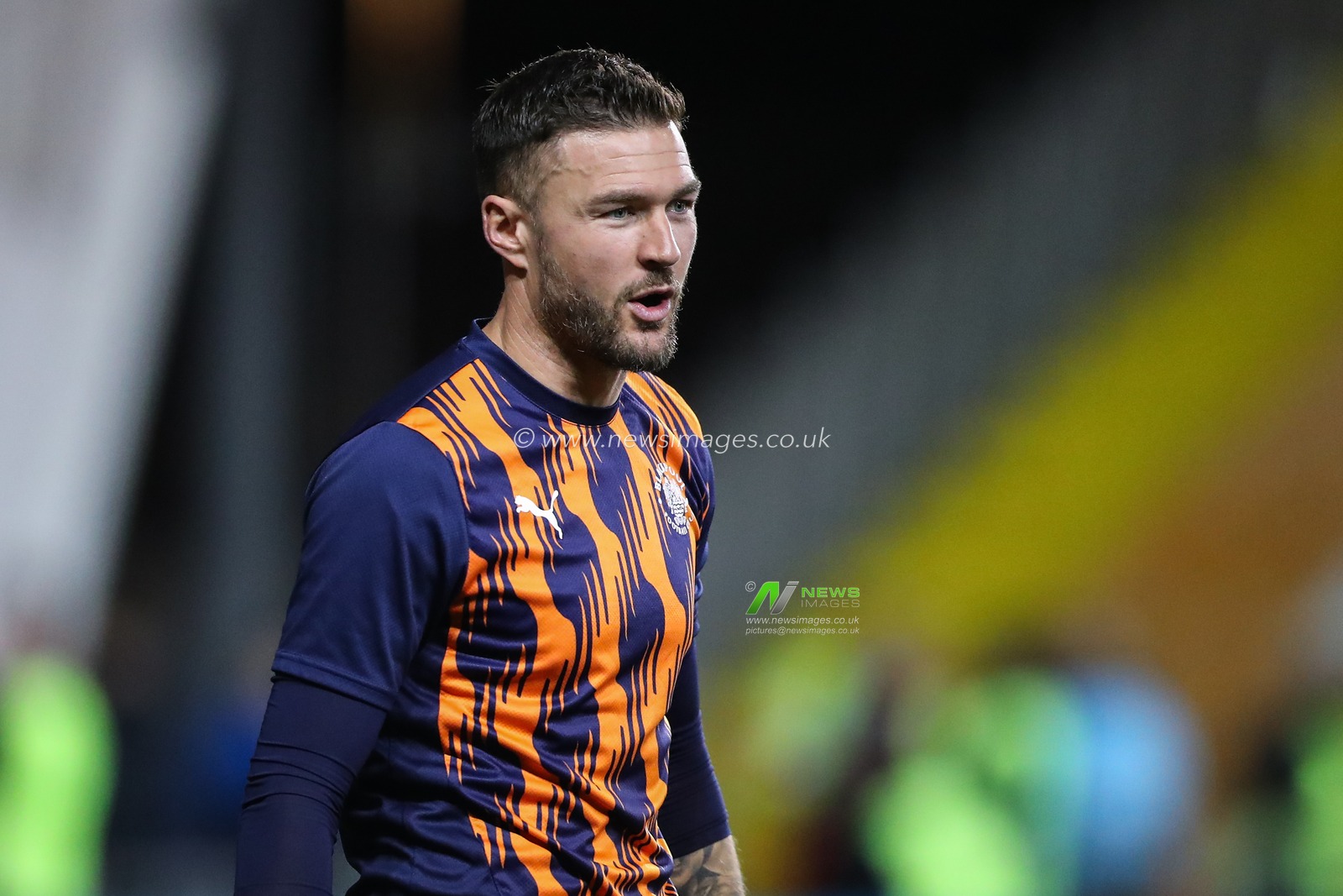 Richard O'Donnell of Blackpool during the pre-game warm up ahead of the Sky Bet League 1 match Blackpool vs Wigan Athletic at Bloomfield Road, Blackpool, United Kingdom, 28th October 2024

(Photo by Gareth Evans/News Images)