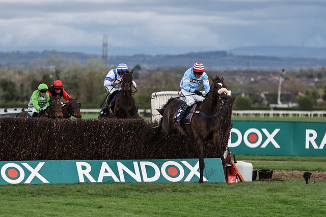 Cruz Control ridden by Stan Sheppard a trained by
Tom Lacey jumps the last fence to run on and win the 14:30 William Hill Handicap Chase during the Randox Grand National Day 2024 at Aintree Racecourse, Liverpool, United Kingdom, 13th April 2024

(Photo by Mark Cosgrove/News Images)