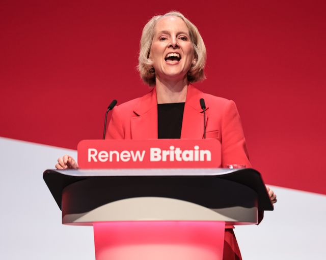 Emma Reynolds MP, Secretary of State for the Environment, Food and Rural Affairs addresses conference during the Labour Party Annual Conference 2025 Day 4 at ACC, Liverpool, United Kingdom, 1st October 2025

(Photo by Mark Cosgrove/News Images)