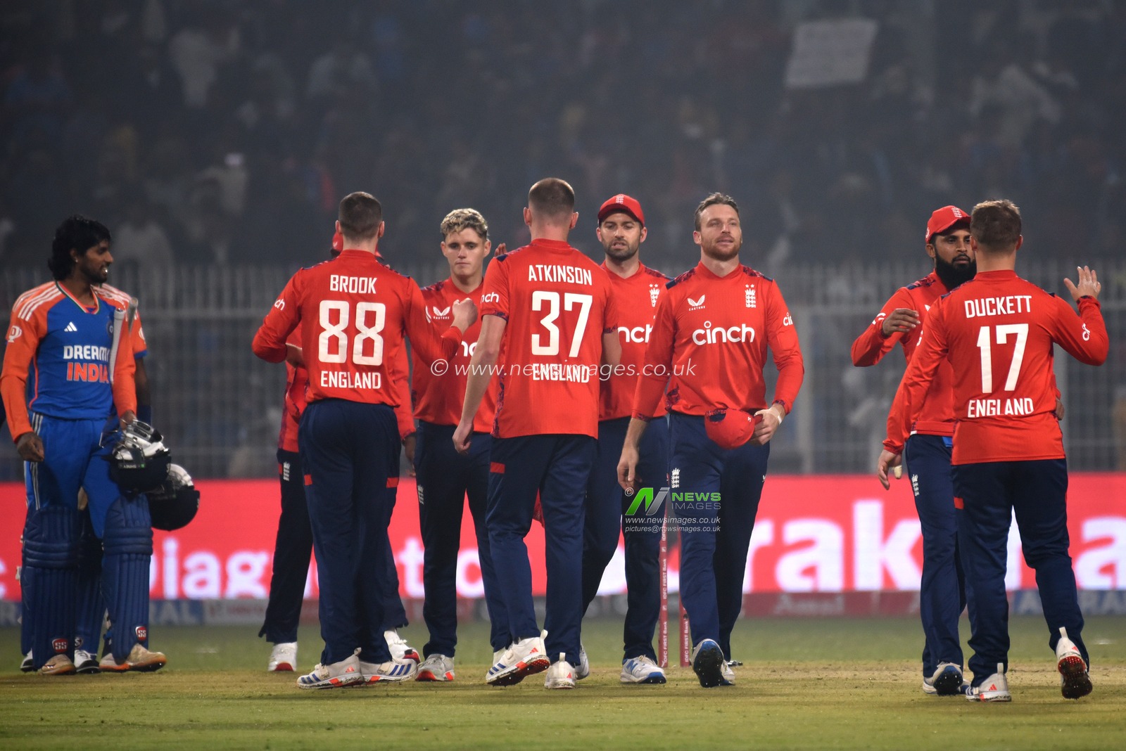 Jos Buttler of England reacts after the T20 International match between India and England at Eden Gardens on January 22, 2025 in Kolkata, India.pictures by Debajyoti Chakraborty.(Photo: Debajyoti Chakraborty/News Images)