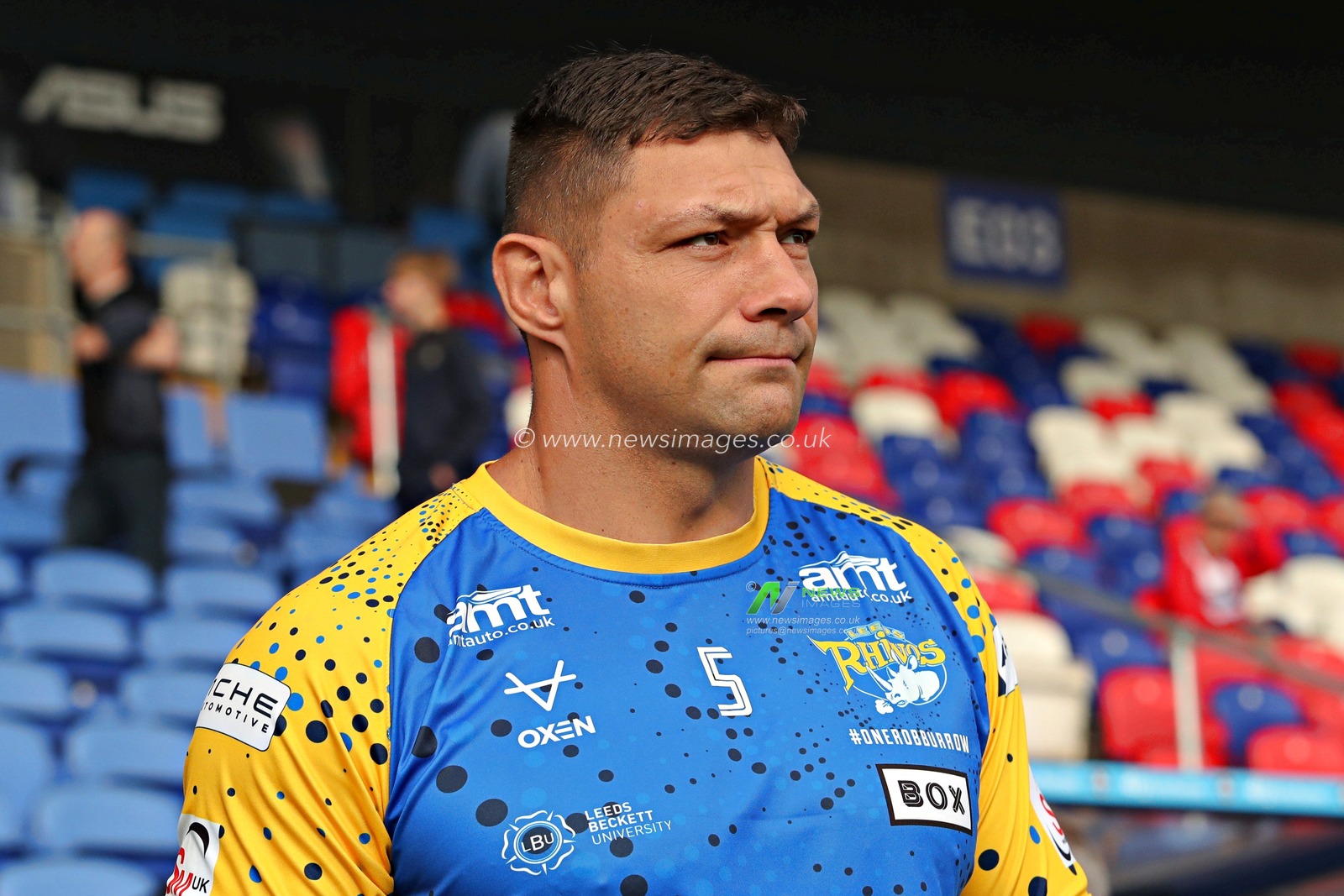 Ryan Hall of Leeds Rhinos before the Betfred Super League round 20 match Wakefield Trinity vs Leeds Rhinos at DIY Kitchens Stadium, Wakefield, United Kingdom, 24th July 2025(Photo by Sam Eaden/News Images)