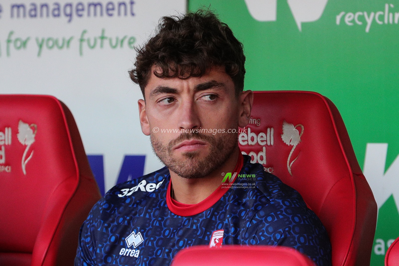 Matt Crooks #25 of Middlesbrough on the bench during the Pre-season friendly match Rotherham United vs Middlesbrough at New York Stadium, Rotherham, United Kingdom, 19th July 2023

(Photo by James Heaton/News Images)