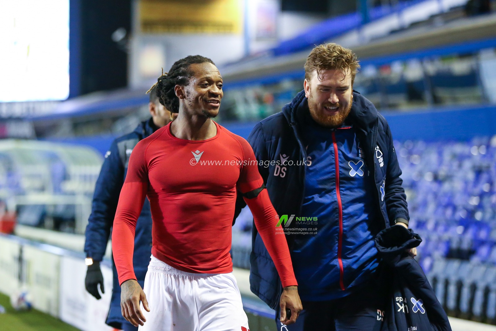 Gaetan Bong #13 of Nottingham Forest is all smiles after Nottingham Forest beat Coventry City 2-1