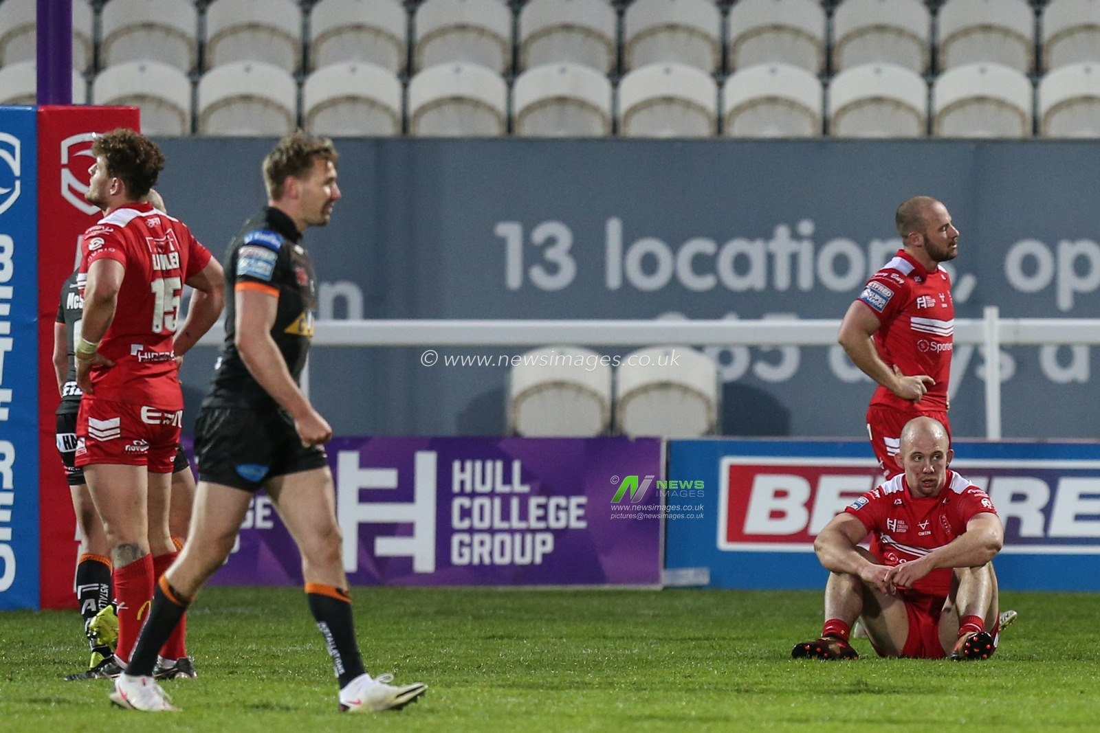 Hull KR players unable to hide their disappointment at been beaten in sudden death extra time