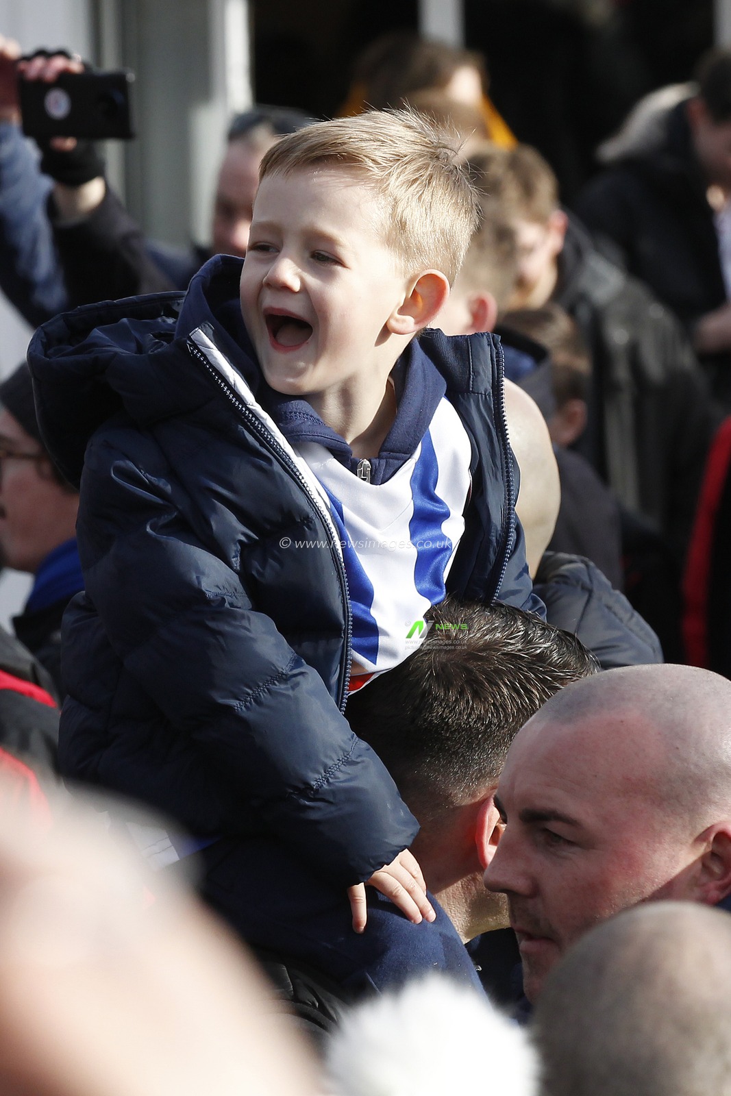 A young Hartlepool United enjoying the party atmosphere