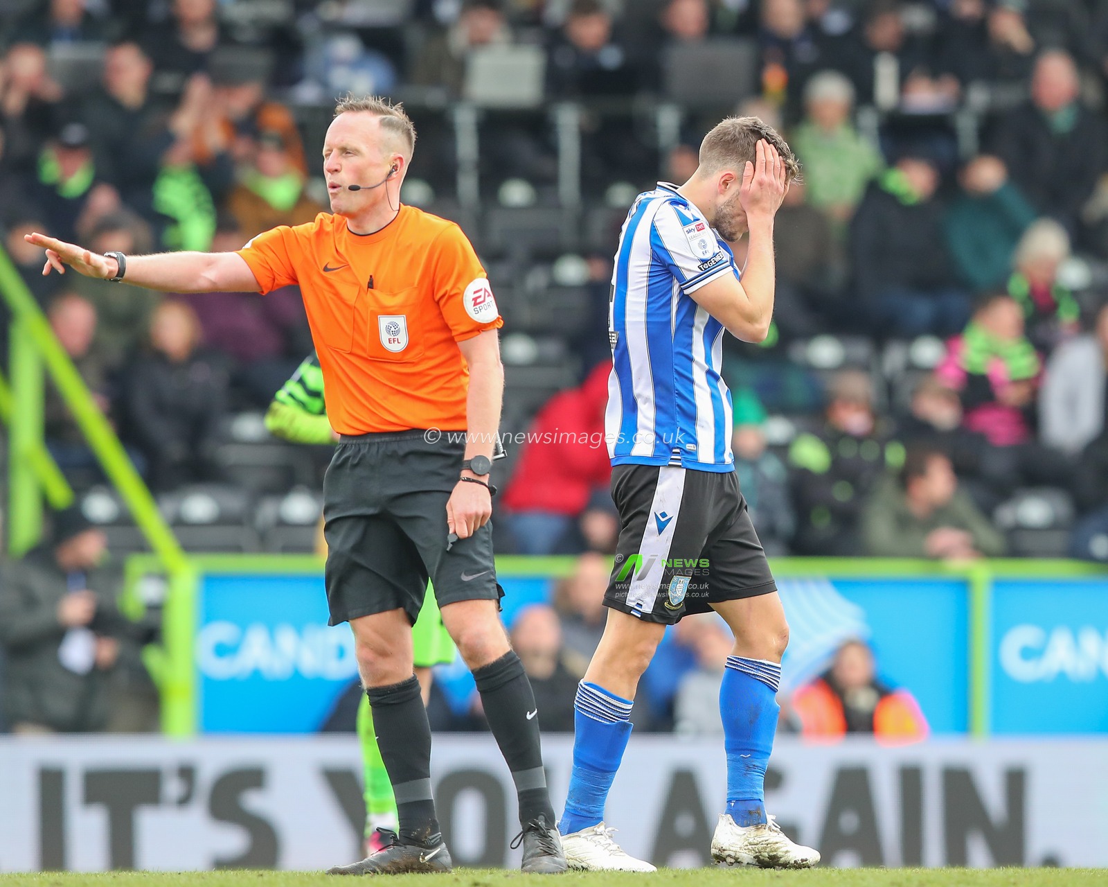 Will Vaulks #4 of Sheffield Wednesday reacts to a missed chance during the Sky Bet League 1 match Forest Green Rovers vs Sheffield Wednesday at The New Lawn, Nailsworth, United Kingdom, 26th March 2023

(Photo by Gareth Evans/News Images)