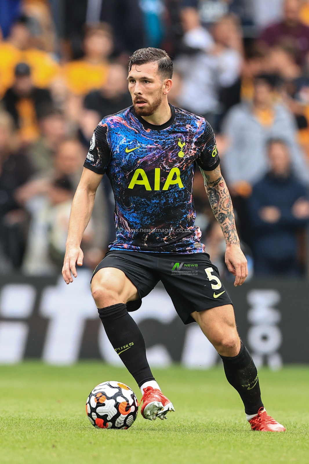 Pierre-Emile Hojbjerg #5 of Tottenham Hotspur in action during the game