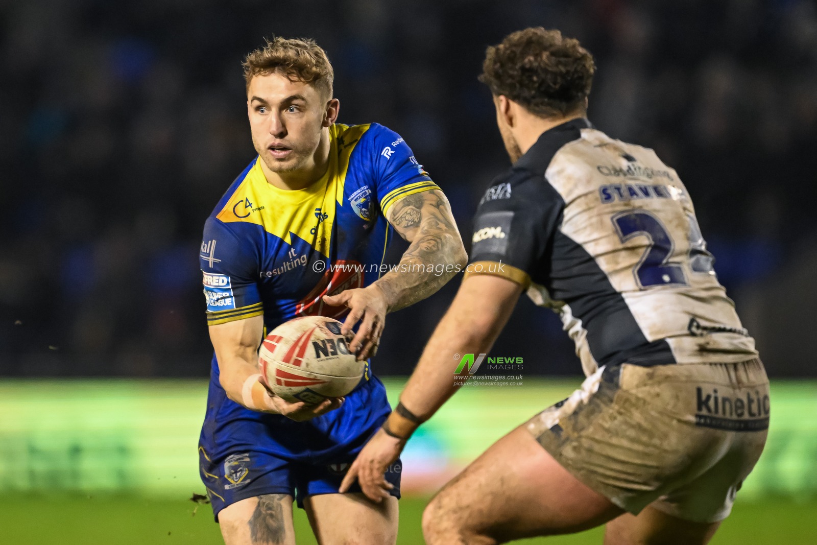 Sam Powell of Warrington Wolves in action during the Betfred Super League Round 2 match Warrington Wolves vs Hull FC at Halliwell Jones Stadium, Warrington, United Kingdom, 23rd February 2024

(Photo by Craig Thomas/News Images)