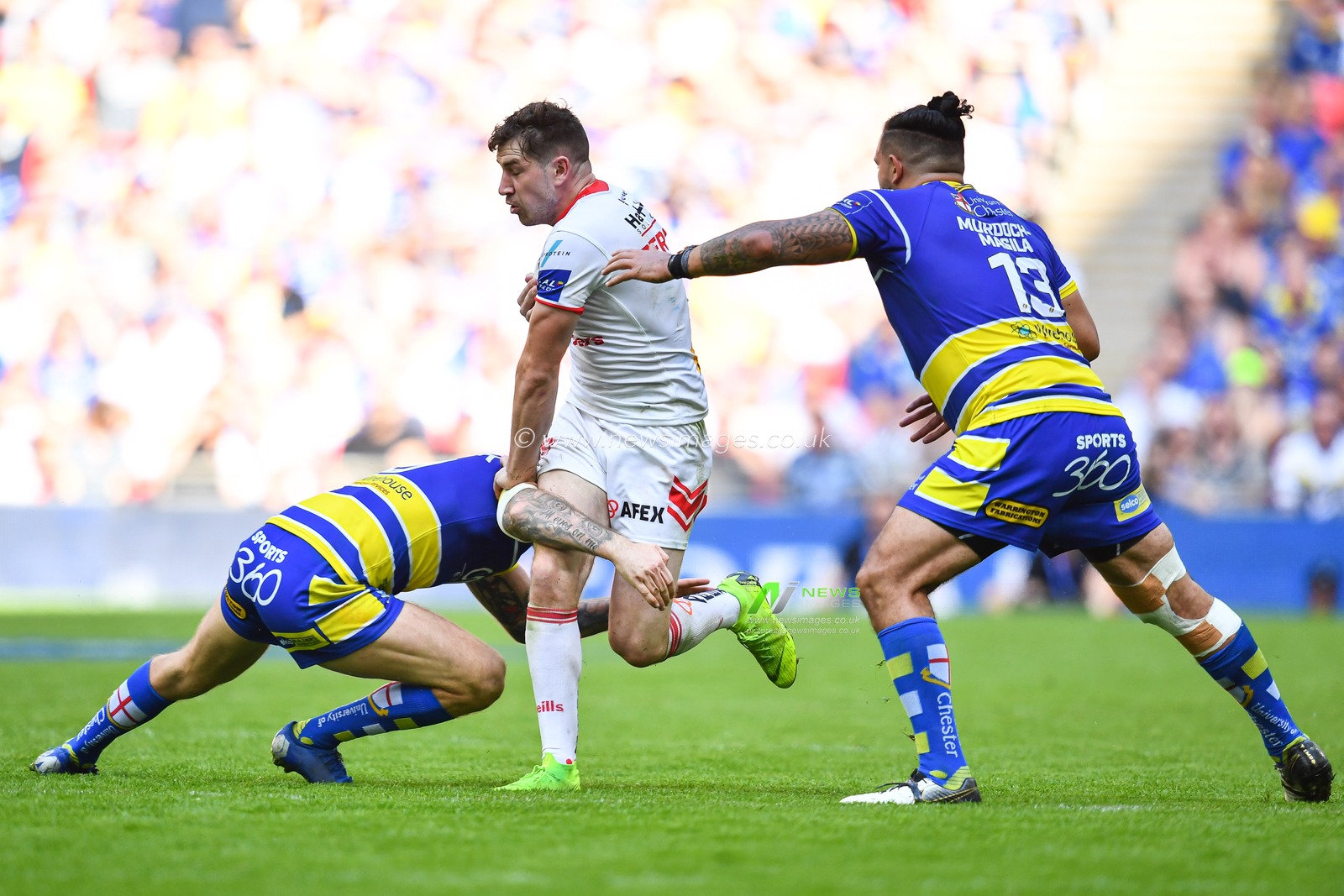 24th August 2019 , Wembley Stadium, London England ; 2019 Coral Challenge Cup Final ; St Helens vs Warrington Wolves ; Mark Percival (4) of St Helens in action



Credit: Craig Thomas/News Images
