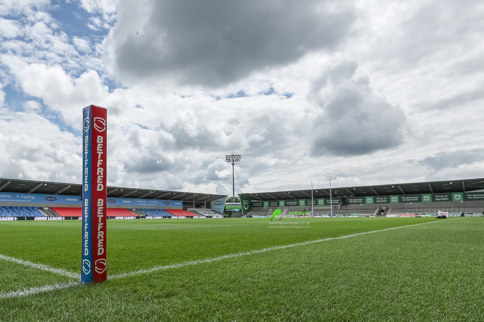 A general view of the Salford Community Stadium during the Betfred Super League Round 12 match Salford Red Devils vs Wigan Warriors at Salford Community Stadium, Eccles, United Kingdom, 26th May 2024

(Photo by Mark Cosgrove/News Images)