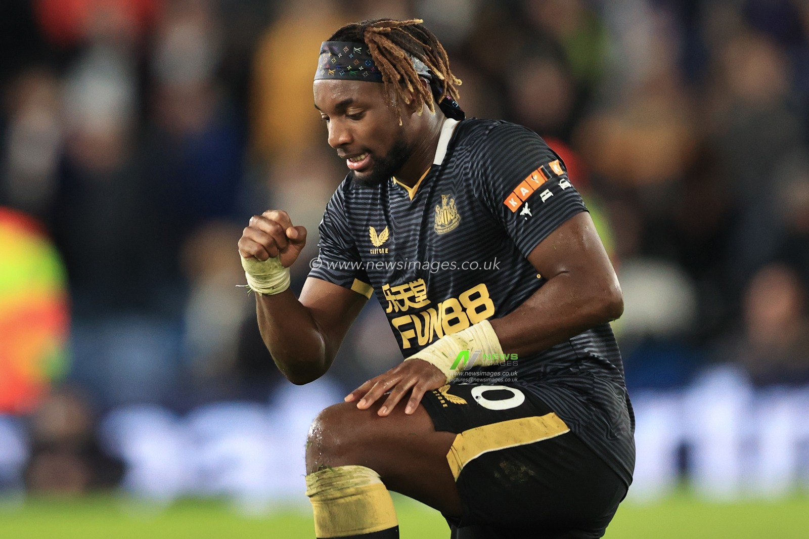 Allan Saint-Maximin #10 of Newcastle United celebrates the win during the Premier League fixture Leeds United vs Newcastle United at Elland Road, Leeds, UK, 22nd January 2022