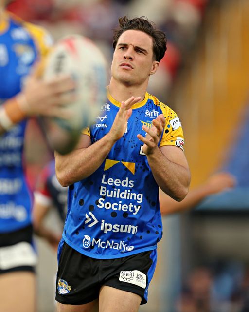 Brodie Croft of Leeds Rhinos before the Betfred Super League round 20 match Wakefield Trinity vs Leeds Rhinos at DIY Kitchens Stadium, Wakefield, United Kingdom, 24th July 2025(Photo by Sam Eaden/News Images)