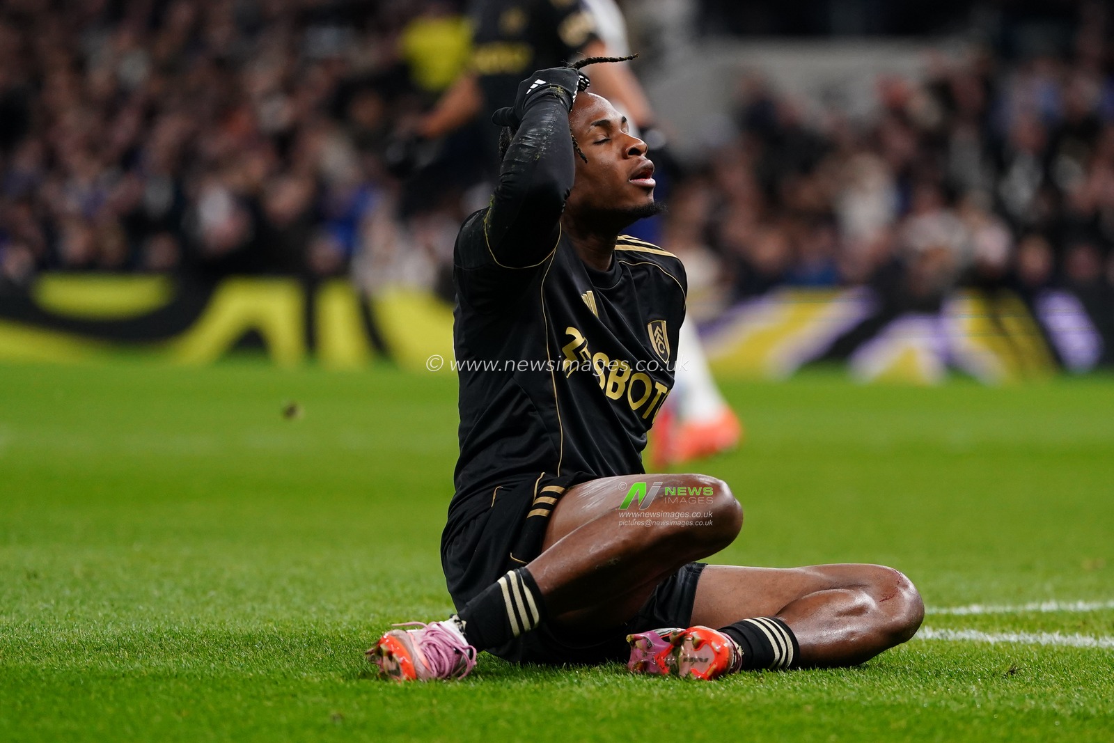 Samuel Chukwueze of Fulham after he is denied during the Premier League match Tottenham Hotspur vs Fulham at Tottenham Hotspur Stadium, London, United Kingdom, 29th November 2025

(Photo by Harvey Murphy/News Images)

*** GER AUT SUI OUT ***