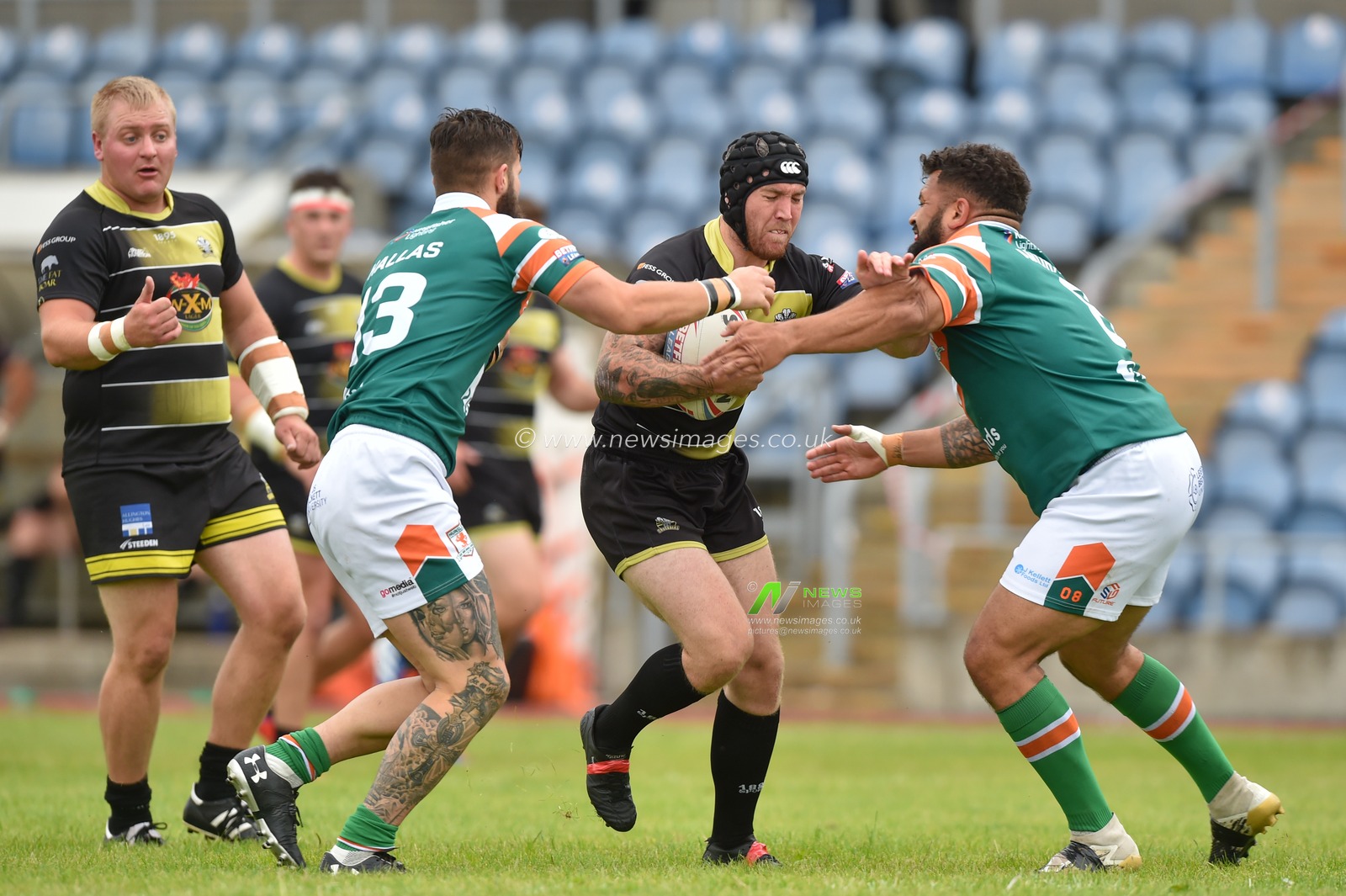 Andy Ball of North Wales Crusaders in action during the game