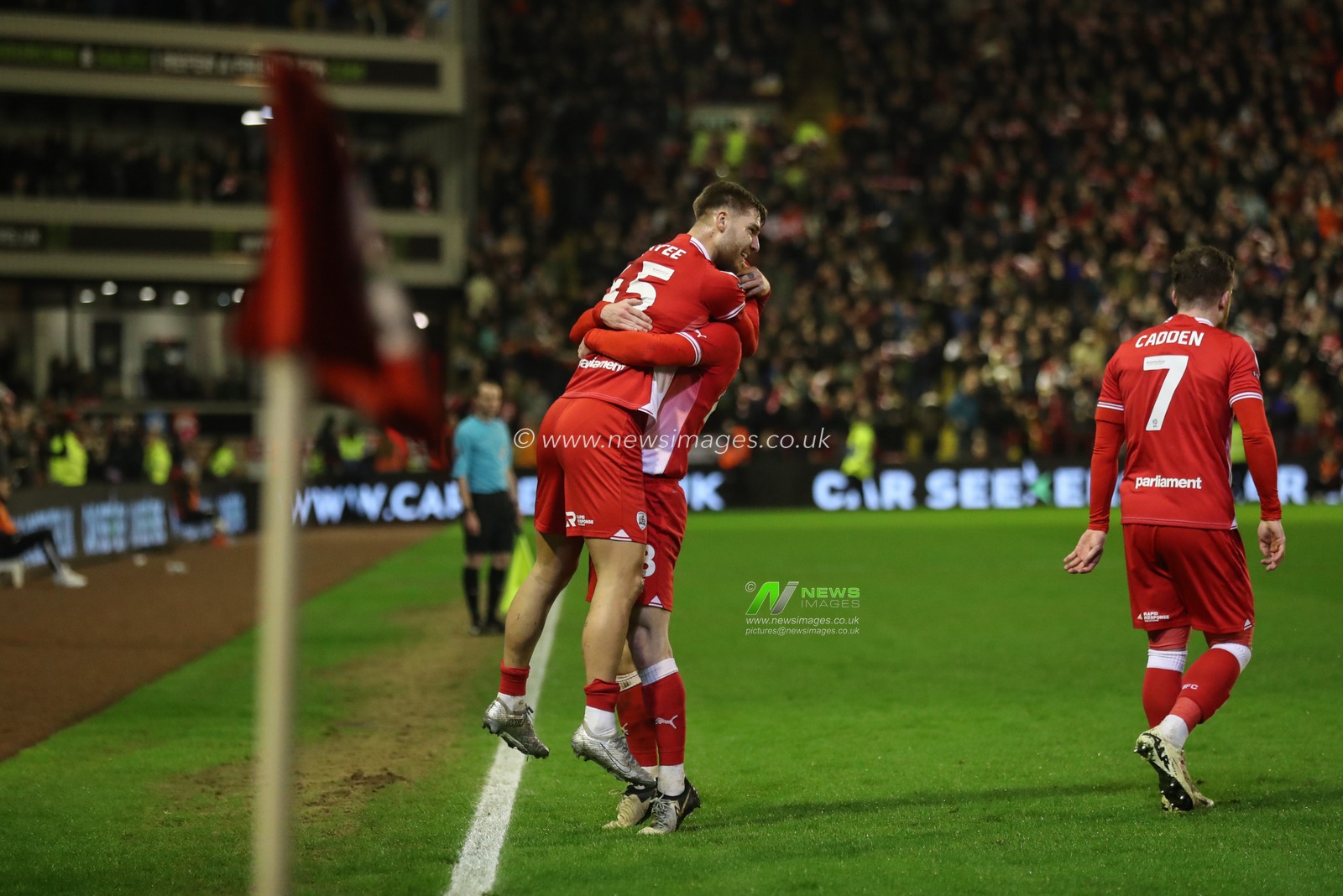 John Mcatee of Barnsley celebrates his goal to make it 1-0 during the Sky Bet League 1 match Barnsley vs Bolton Wanderers at Oakwell, Barnsley, United Kingdom, 5th March 2024

(Photo by Alfie Cosgrove/News Images)