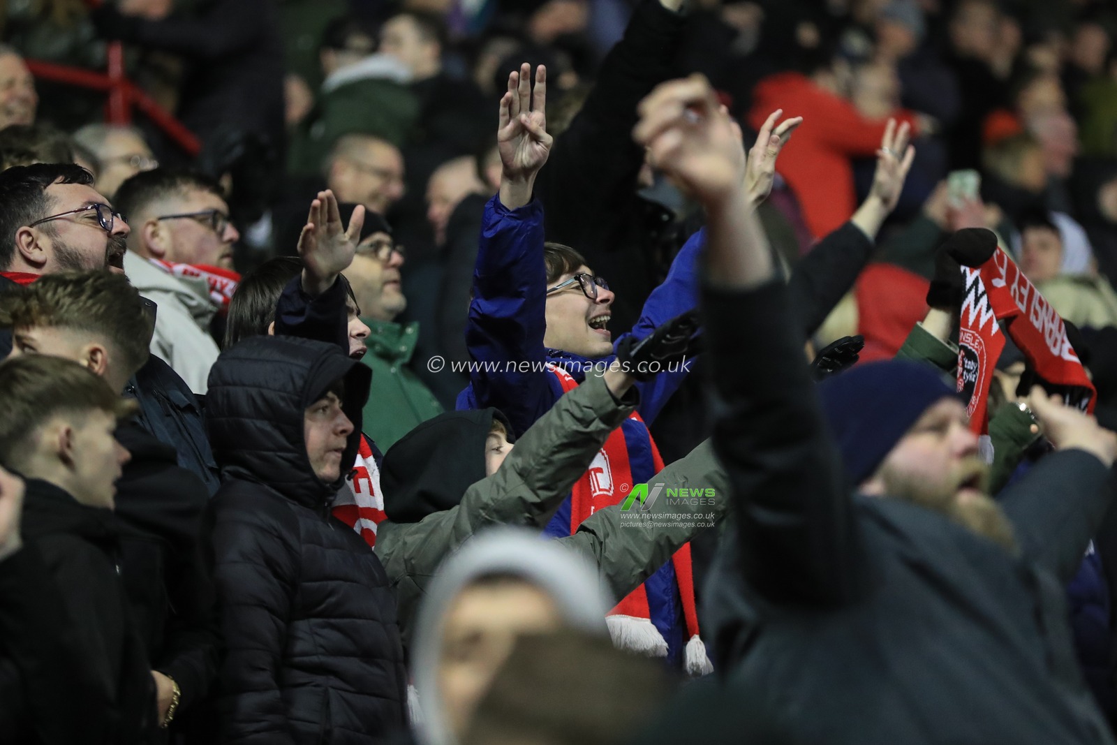 Barnsley fans celebrate a 2-1 win during the Sky Bet League 1 match Barnsley vs Bristol Rovers at Oakwell, Barnsley, United Kingdom, 13th January 2024

(Photo by Alfie Cosgrove/News Images)