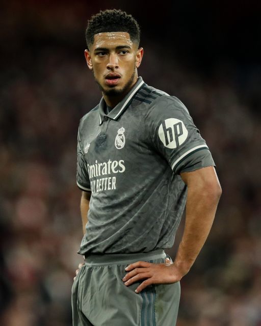 Jude Bellingham of Real Madrid looks on during the UEFA Champions League Quarter-finals match Arsenal vs Real Madrid at Emirates Stadium, London, United Kingdom, 8th April 2025

(Photo by Izzy Poles/News Images)