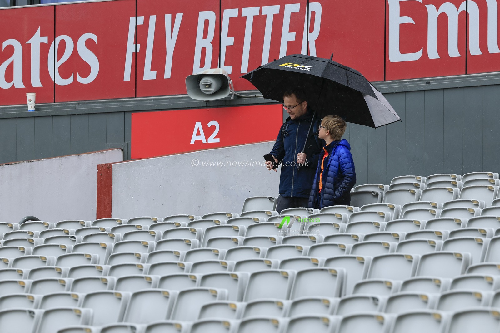 Cricket fans sheltering from the rain ahead of the LV= Insurance Ashes Test Series Fourth Test Day Four match England vs Australia at Old Trafford, Manchester, United Kingdom, 22nd July 2023

(Photo by Conor Molloy/News Images)