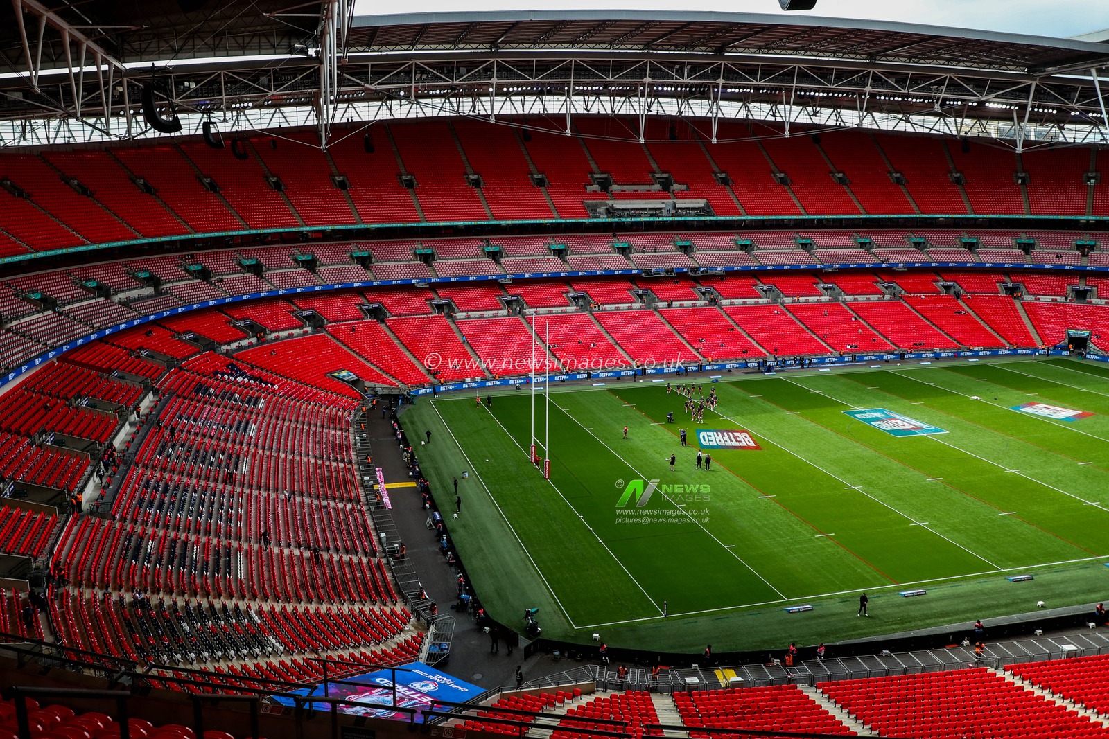 A general view of Wembley Stadium prior to the Betfred Women's Challenge Cup Final St Helens vs Wigan Warriors at Wembley Stadium, London, United Kingdom, 7th June 2025

(Photo by Izzy Poles/News Images)